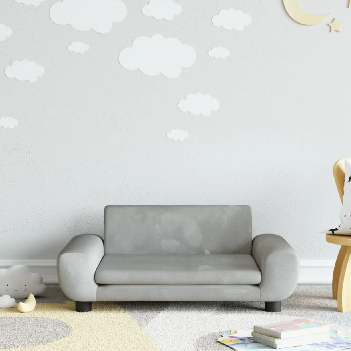 vidaXL Canapé enfants gris clair 70x45x33 cm