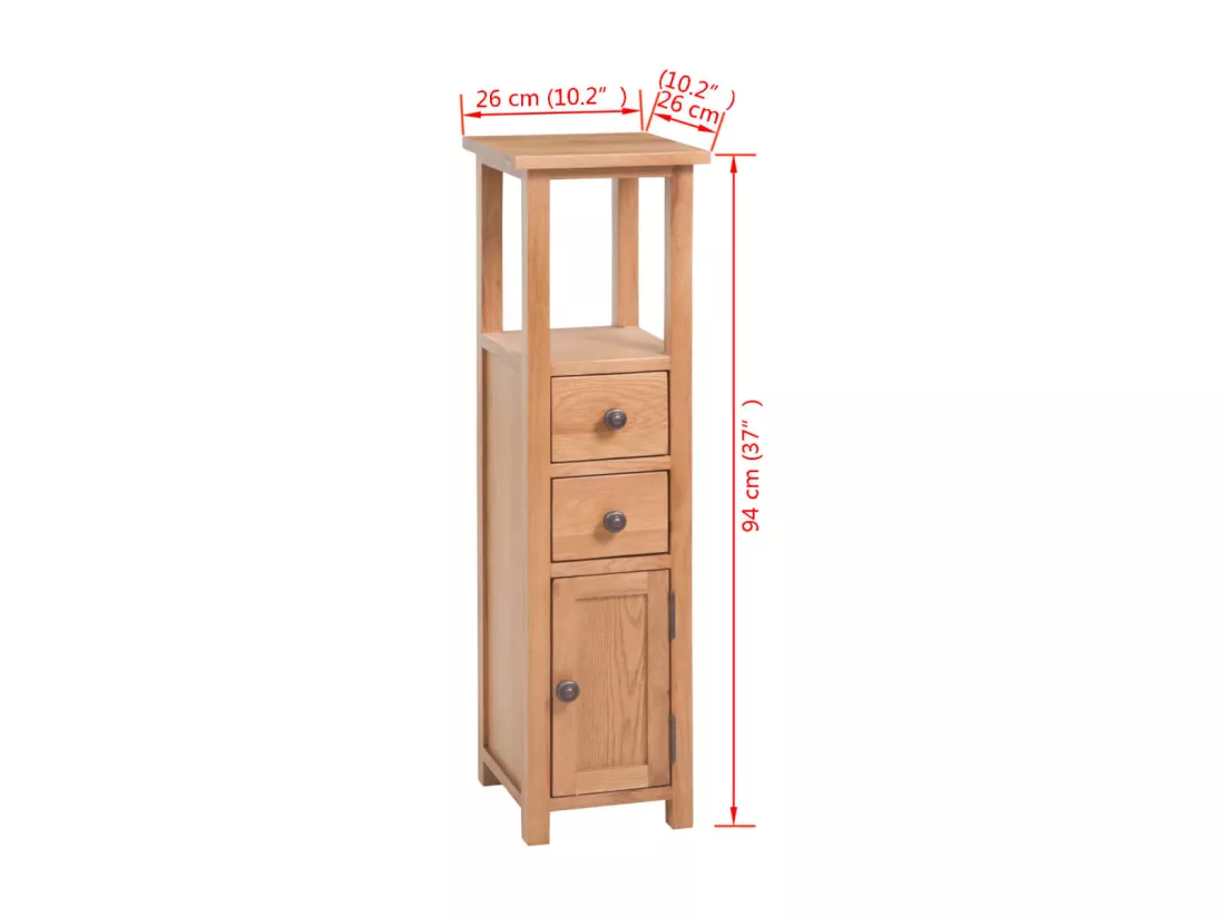 étagère d’angle 26x26x94 cm Bois de chêne massif