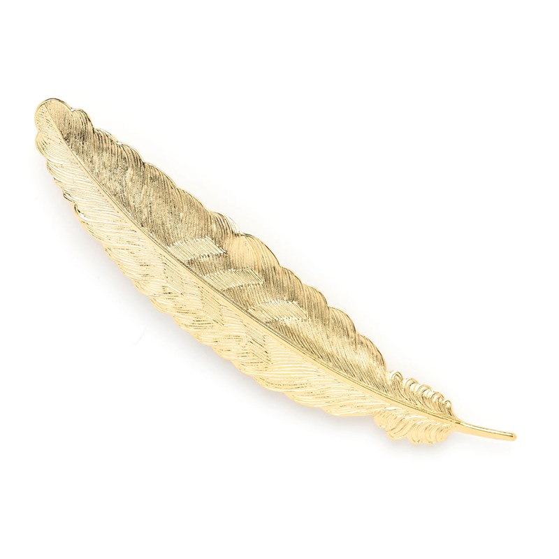broche plume doré à l'or fin - PHÉBÉ