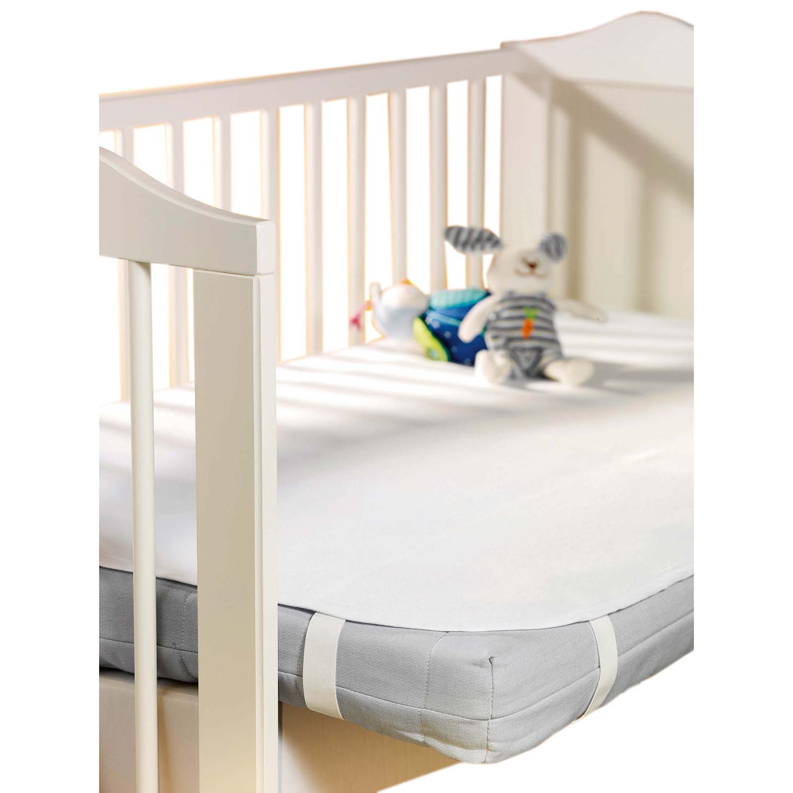 Molton-Spannauflage - weiß - wasserdicht - 70x140 cm