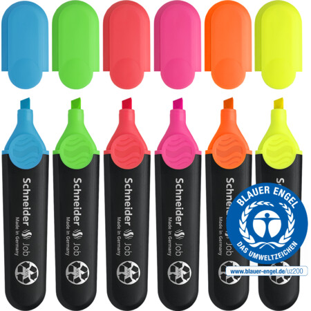 Schneider Job 6er-Etui Textmarker - 1+5 mm