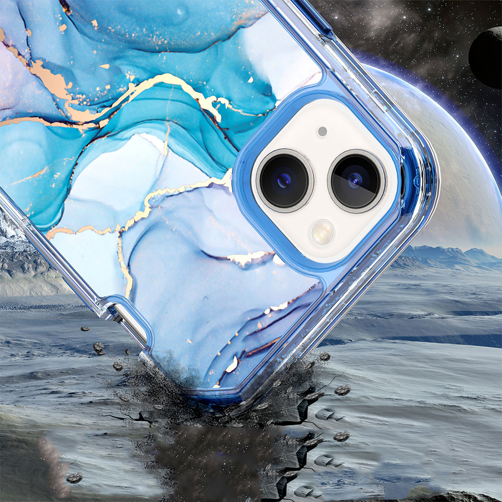 iPhone SE (2022/2020) / 8 / 7 Hybrid Hülle TPU Bumper mit Acryl Rückseite im Marble Marmor Design - Style 5