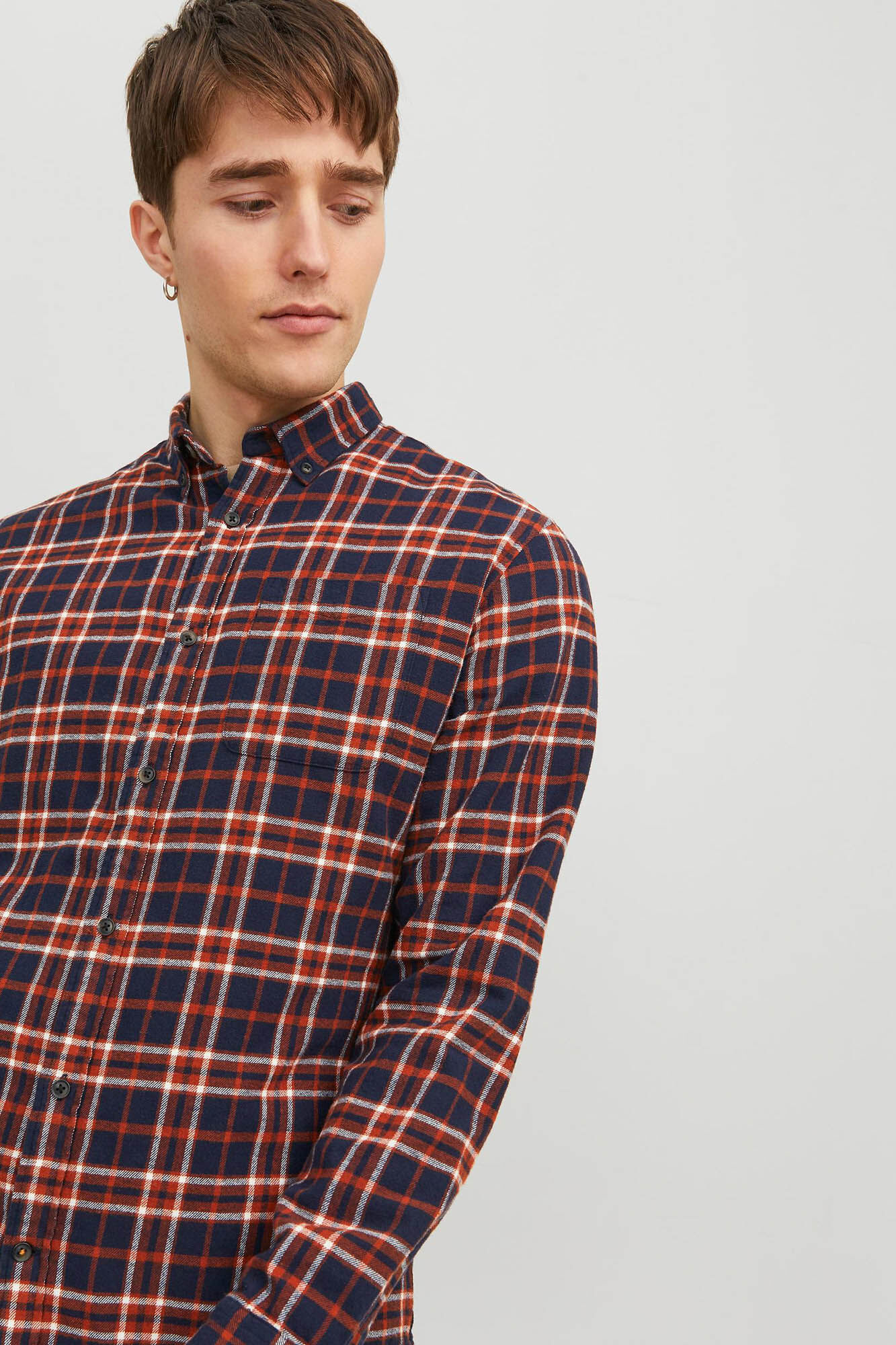 Camisa xadrez de corte justo