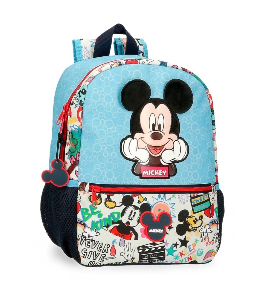 Mochila para Carrinho de Bebê Disney Mickey Be Cool Azul 32cm