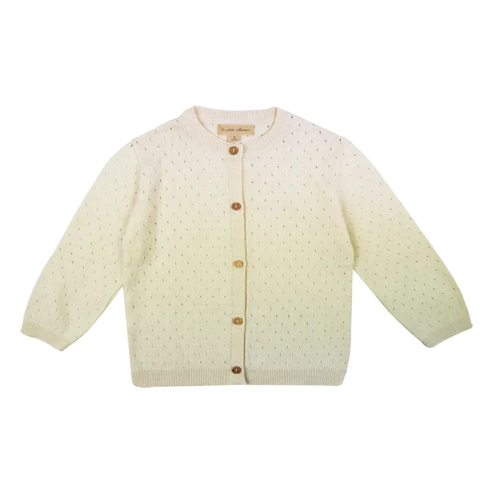 La Petite Collection Cardigan Coton Recyclé Ajouré | Ecru