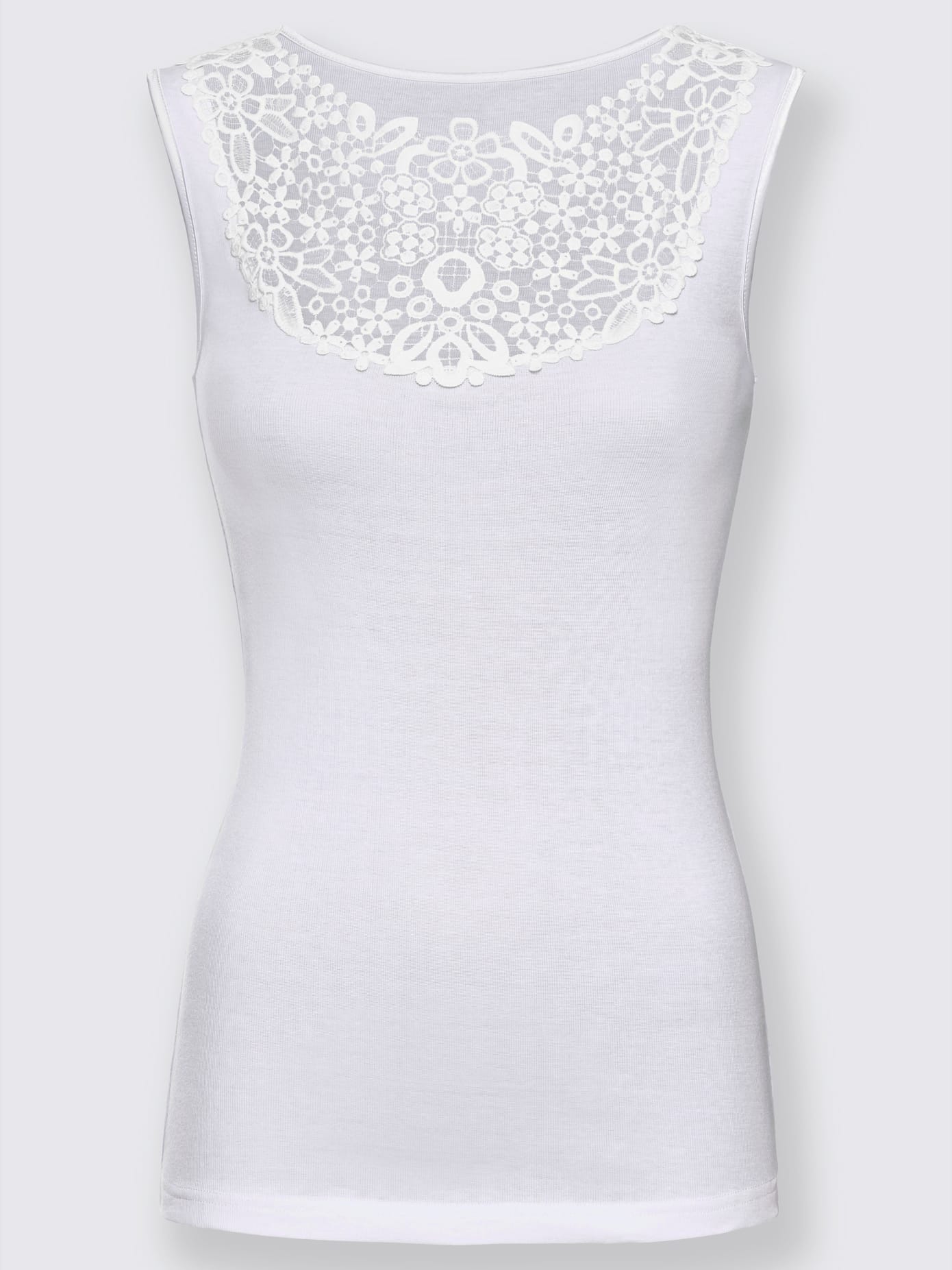 Débardeur femme empiècement broderie anglaise