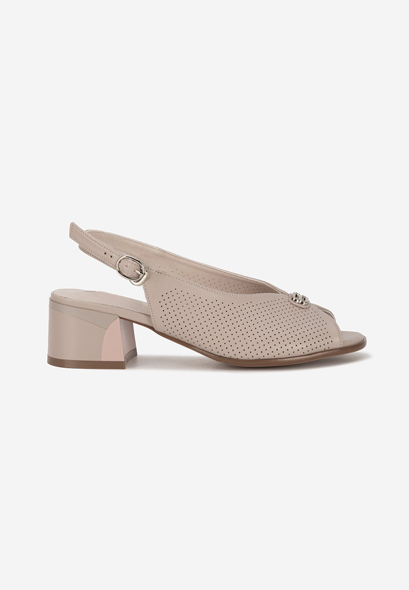Sandales en cuir naturel beige Rabiela