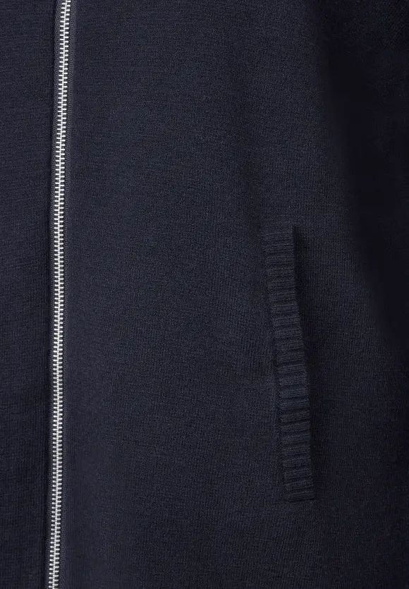 Zipper Troyer Strickjacke - deep blue