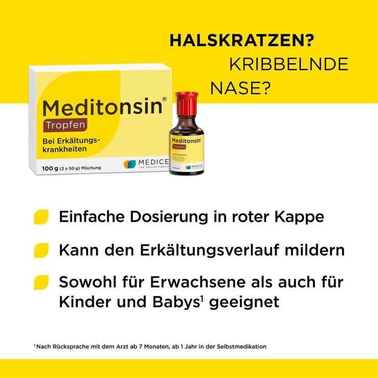 Meditonsin Tropfen bei Erkältung, 2X50 g