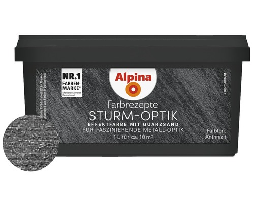Alpina Effectverf Kleurrecepten STORM LOOK antraciet 1 l