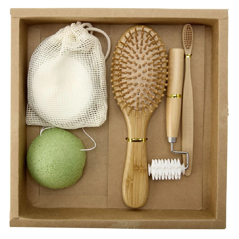Coffret salle de bain en bambou 6 pièces