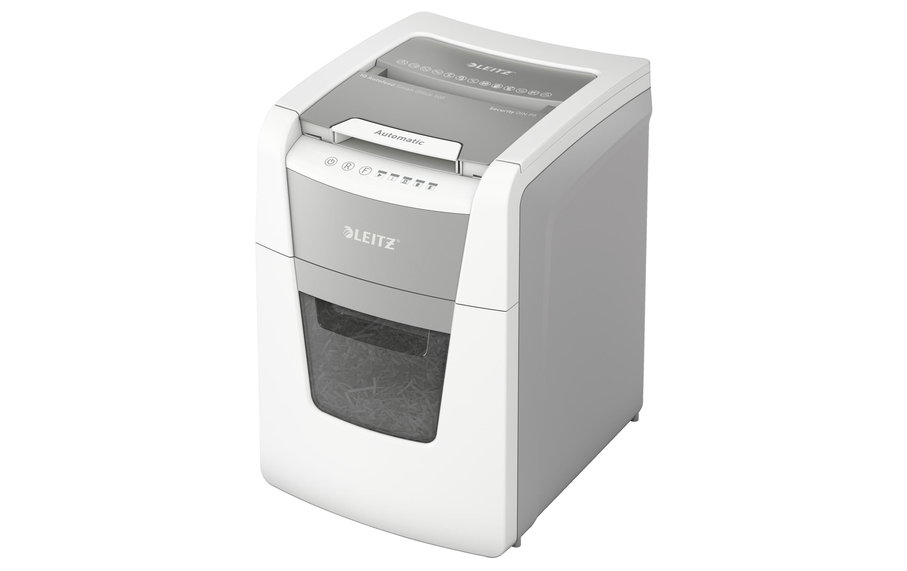 Aktenvernichter IQ Autofeed Small Office, P-5, 100 Blatt<br>Automatischer Dokumentenvernichter (auto) mit Mikroschnitt für sichere Vernichtung vertraulicher Unterlagen