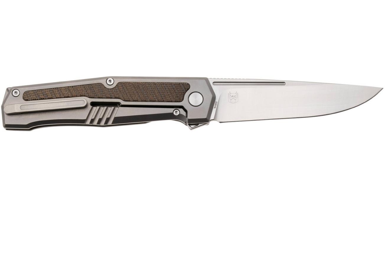 Real Steel Rokot Premium 7645G Satin S35VN, Titanium Green Micarta Inlay, zakmes