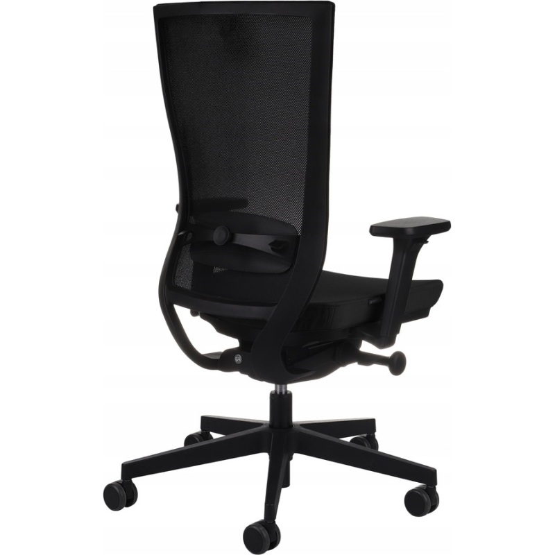 Fauteuil de bureau ergonomique MARTI, Tissu et maille, avec accoudoirs 3D, mécanisme synchrone, pieds noirs