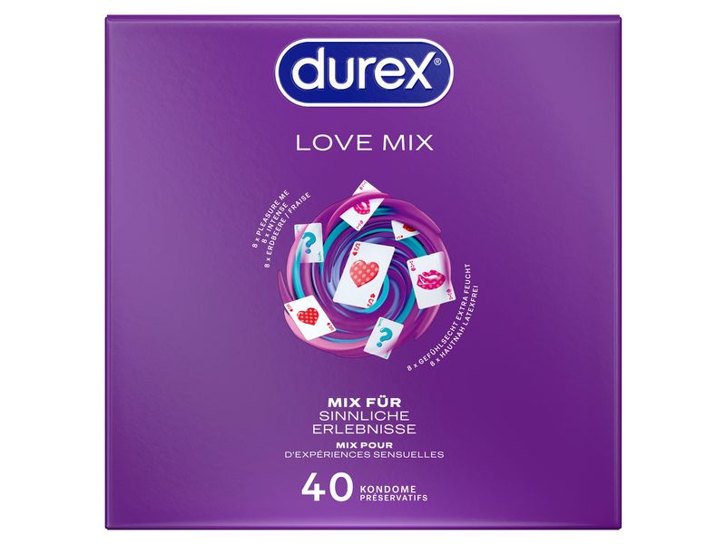 Durex Kondome Love Mix 40 Stück Hochwertige Präservative zur sicheren Verhütung