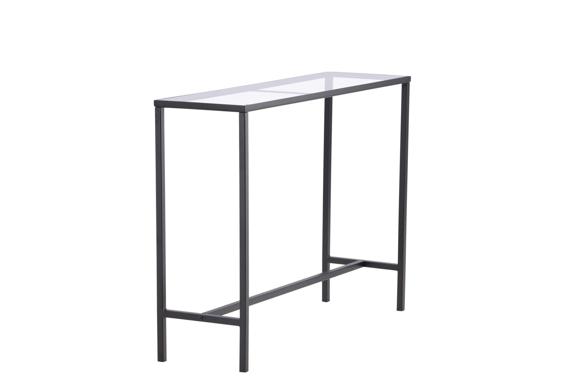 Toa Sidetable - 100 x 30 cm - Zwart met Glas