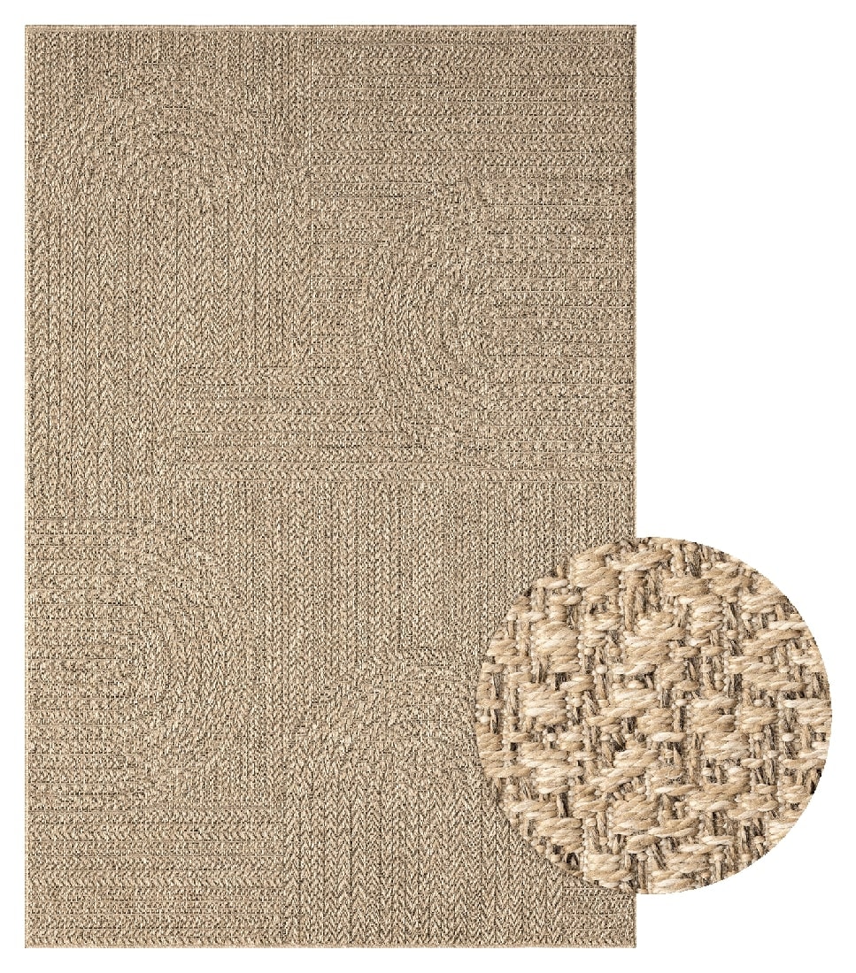 the carpet Teppich »Kansas« rechteckig 1 mm Höhe moderner robuster In und Outdoor Teppich Jute Look