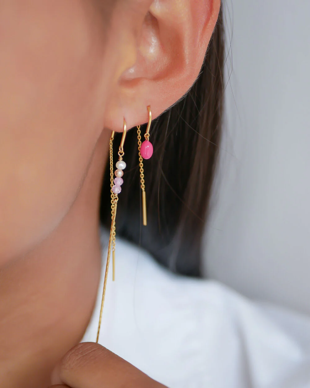 ENAMEL Copenhagen  Eleanor øreringe - Fuchsia Pink