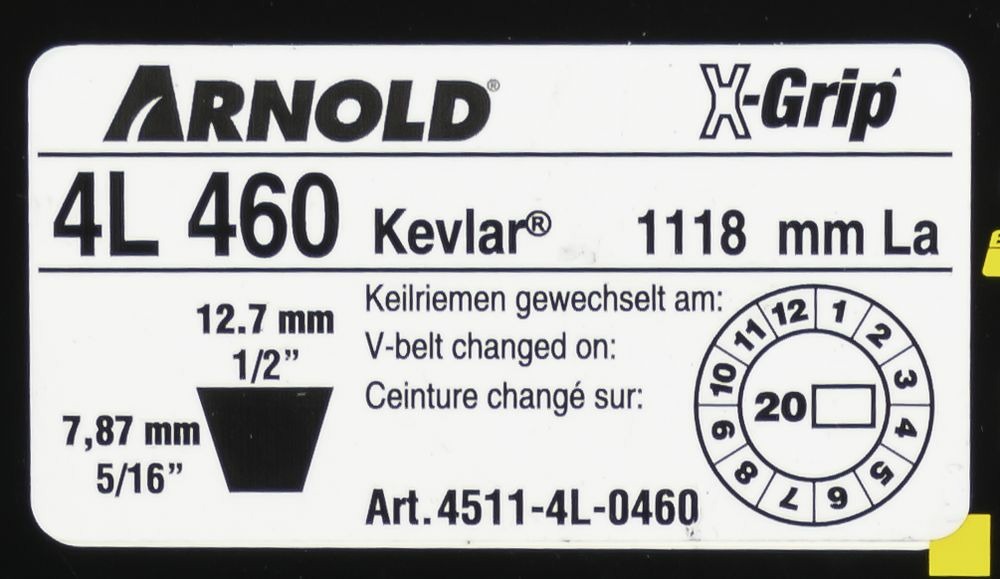 Courroie trapézoïdale x-grip v de type 4l460