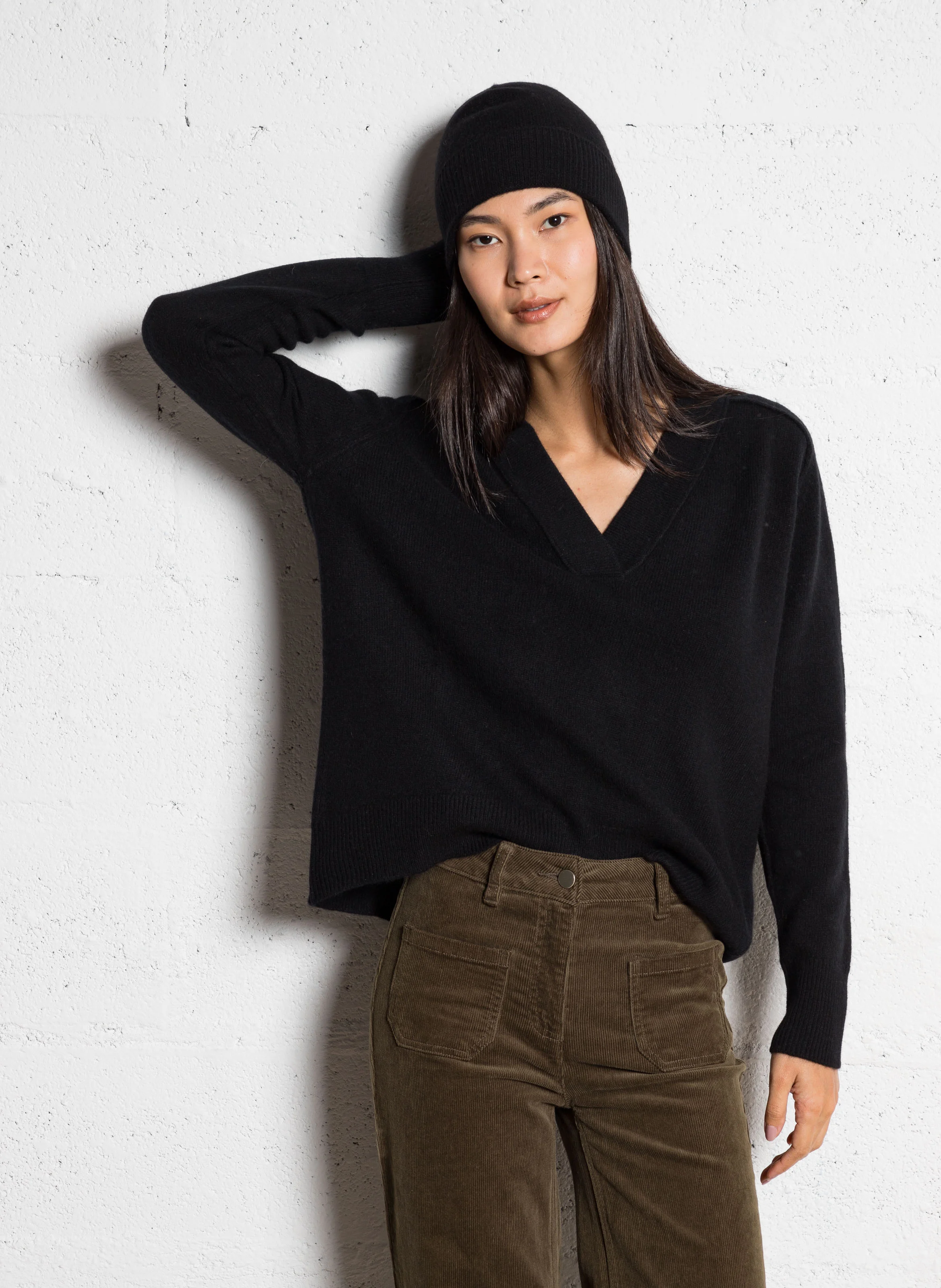 CARL - Pull ample en laine | Noir