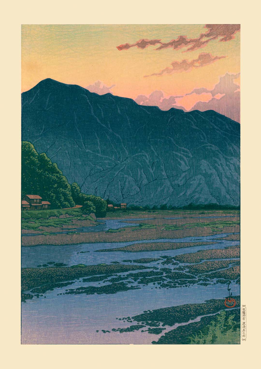 Chichibu In The Evening Kunstdruck von Hasui