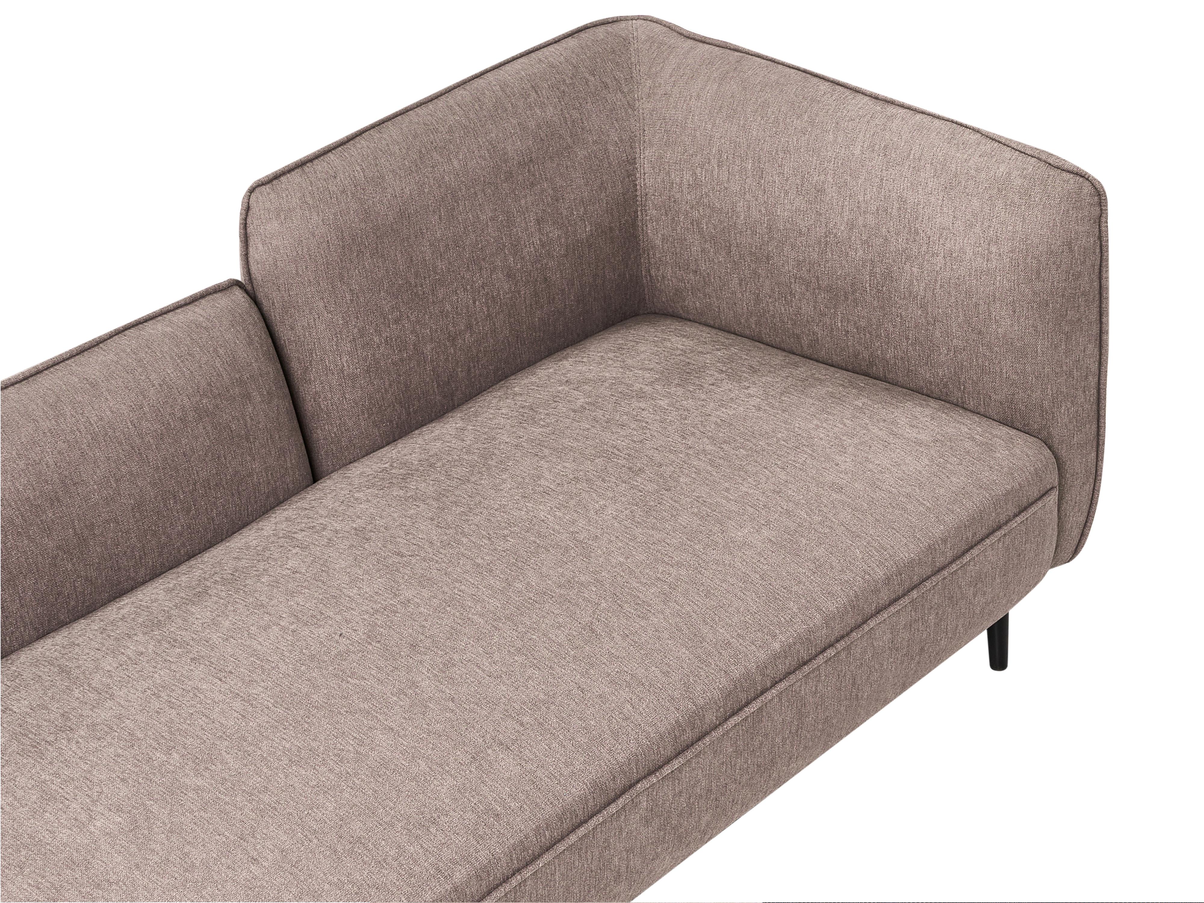 Rechtszijdige chaise longue CHEVANNES Stof Lichtbruin
