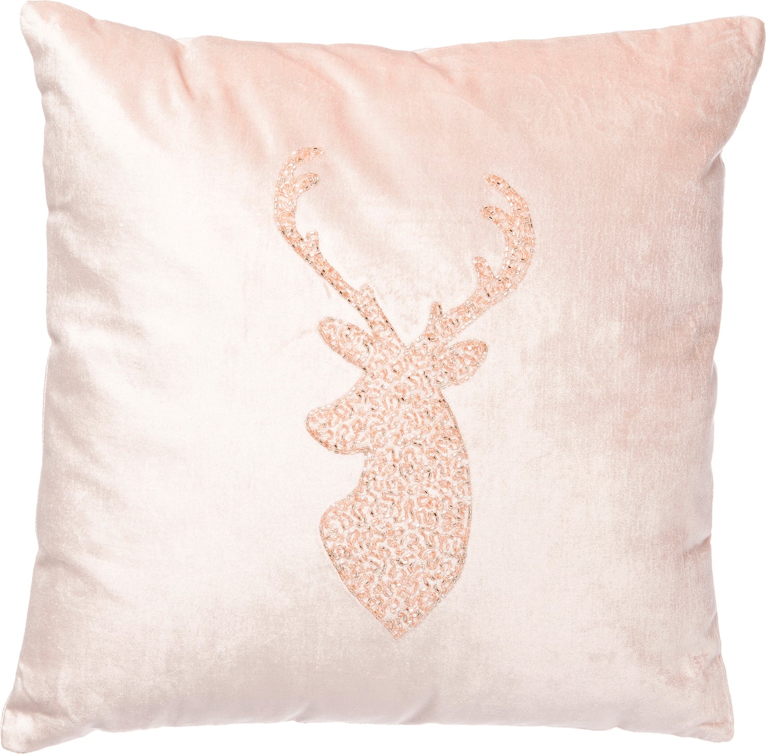 Kussen met hert 45 x 45 cm roze