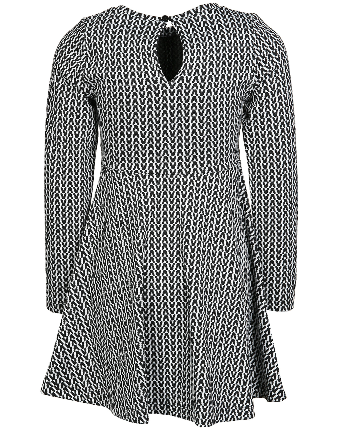 Langarm-Kleid TWISTED in schwarz/weiß