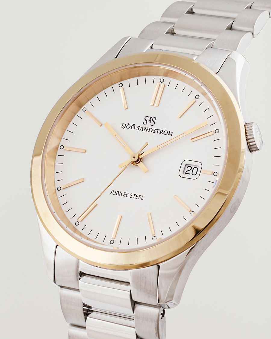 Sjöö Sandström Jubilee Steel Quartz 40mm Gold Bezel White/Steel