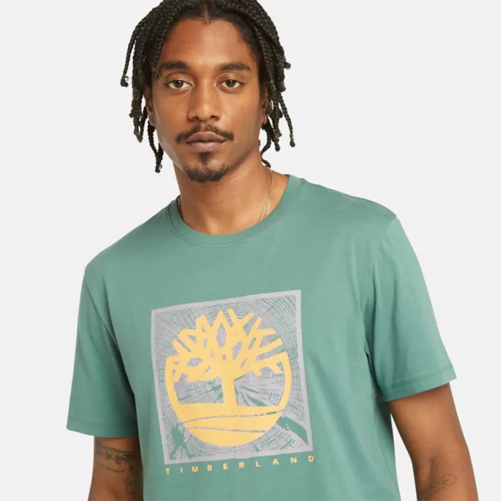 T-shirt à motif sur le devant pour homme en pin maritime