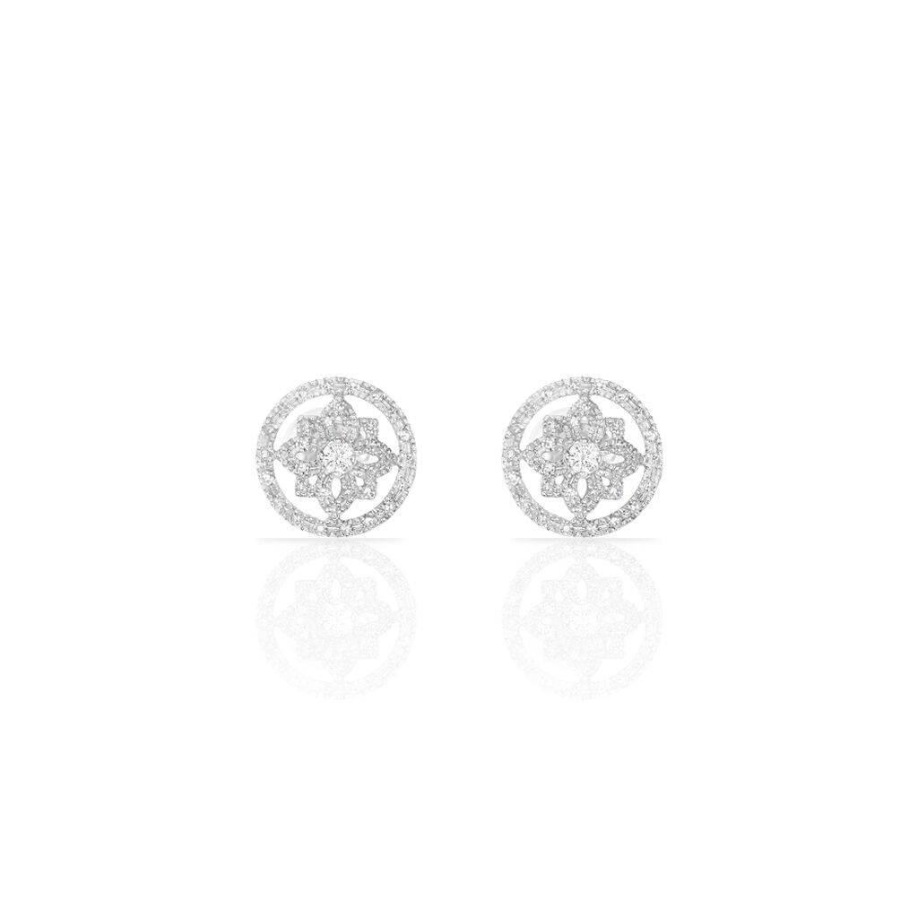 Boucles D'oreilles Puces Arroxa Or Blanc Diamant