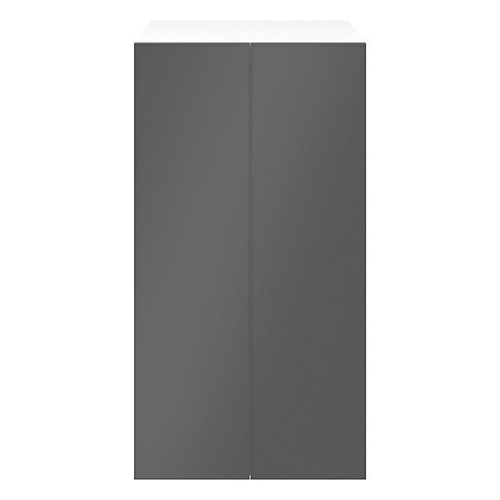 Armoire penderie blanche portes battantes anthracite mat GoodHome Atomia H. 187,5 x L. 100 x P. 60 cm