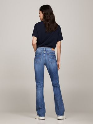 Calça jeans Maddie Mid Rise Bootcut com lavagem desbotada