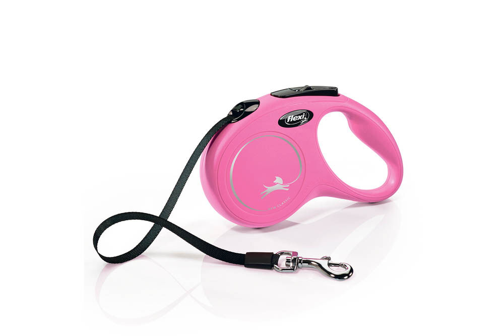 FLEXI Classic Band - Rollijn - Hondenriem - roze - S - 500 cm