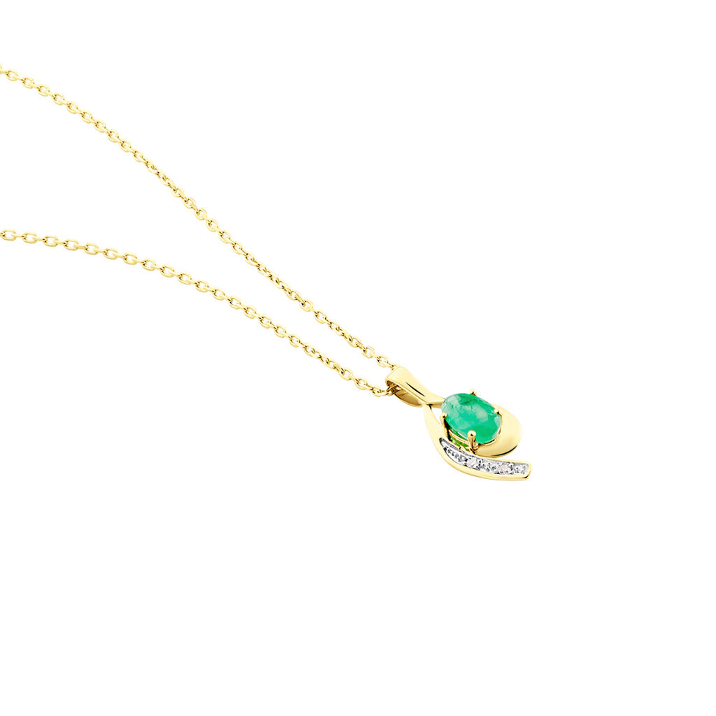 Collier Emotion Or Jaune Emeraude Diamant
