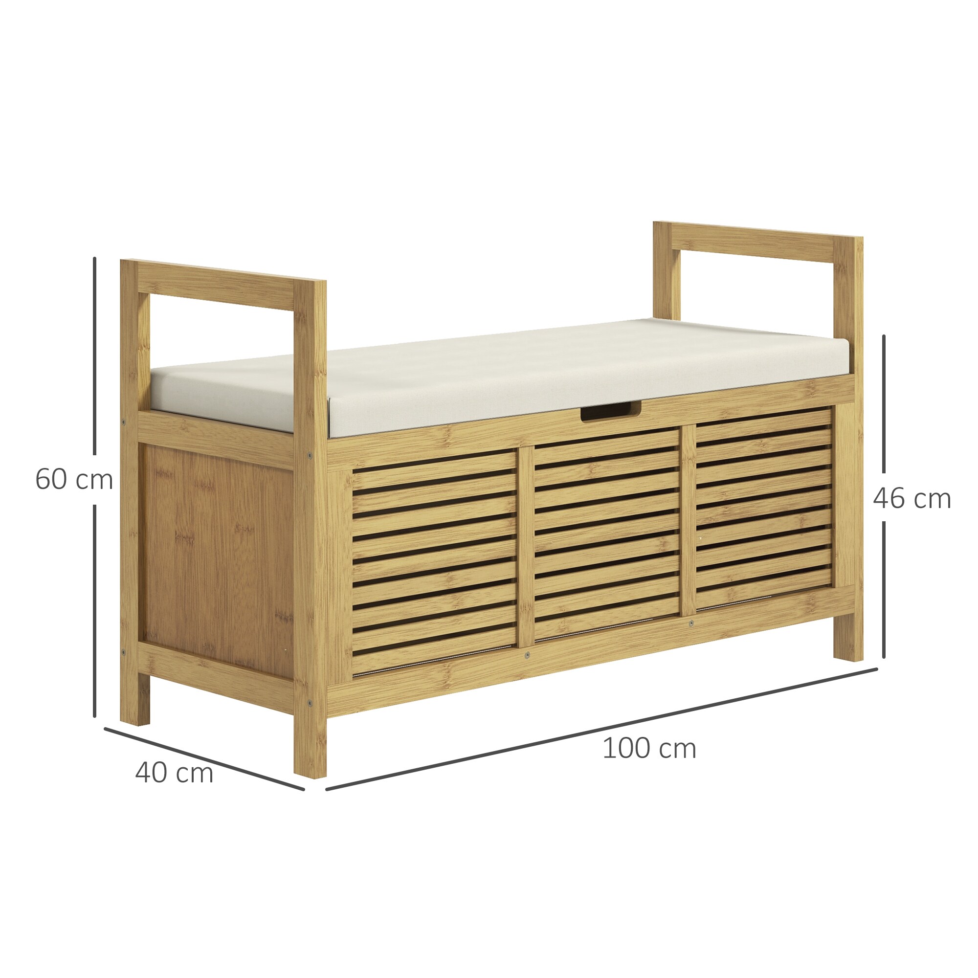 HOMCOM Schuhregal mit Stauraum natur 100L x 40B x 60Hcm