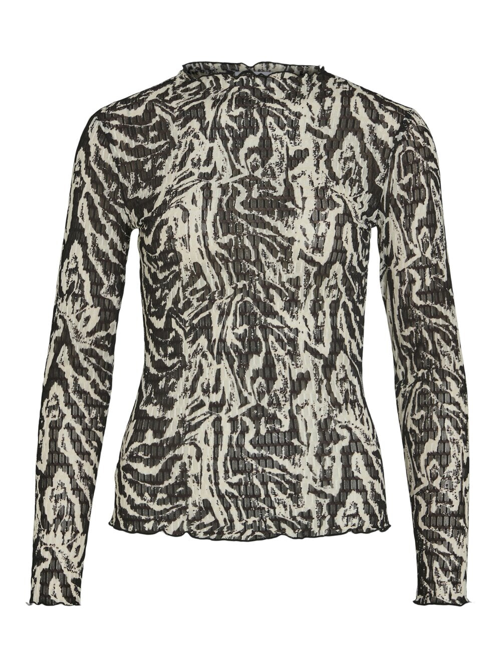 Vila  Vilarine Nala Funnelneck bluse - Black Beauty