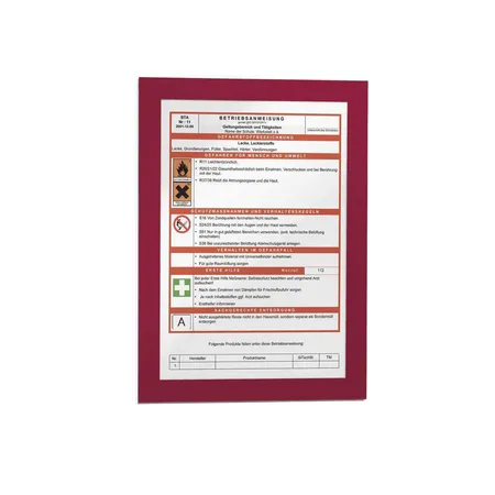 Durable 487203 selbstklebender Informationsrahmen Magaframe A4, rot