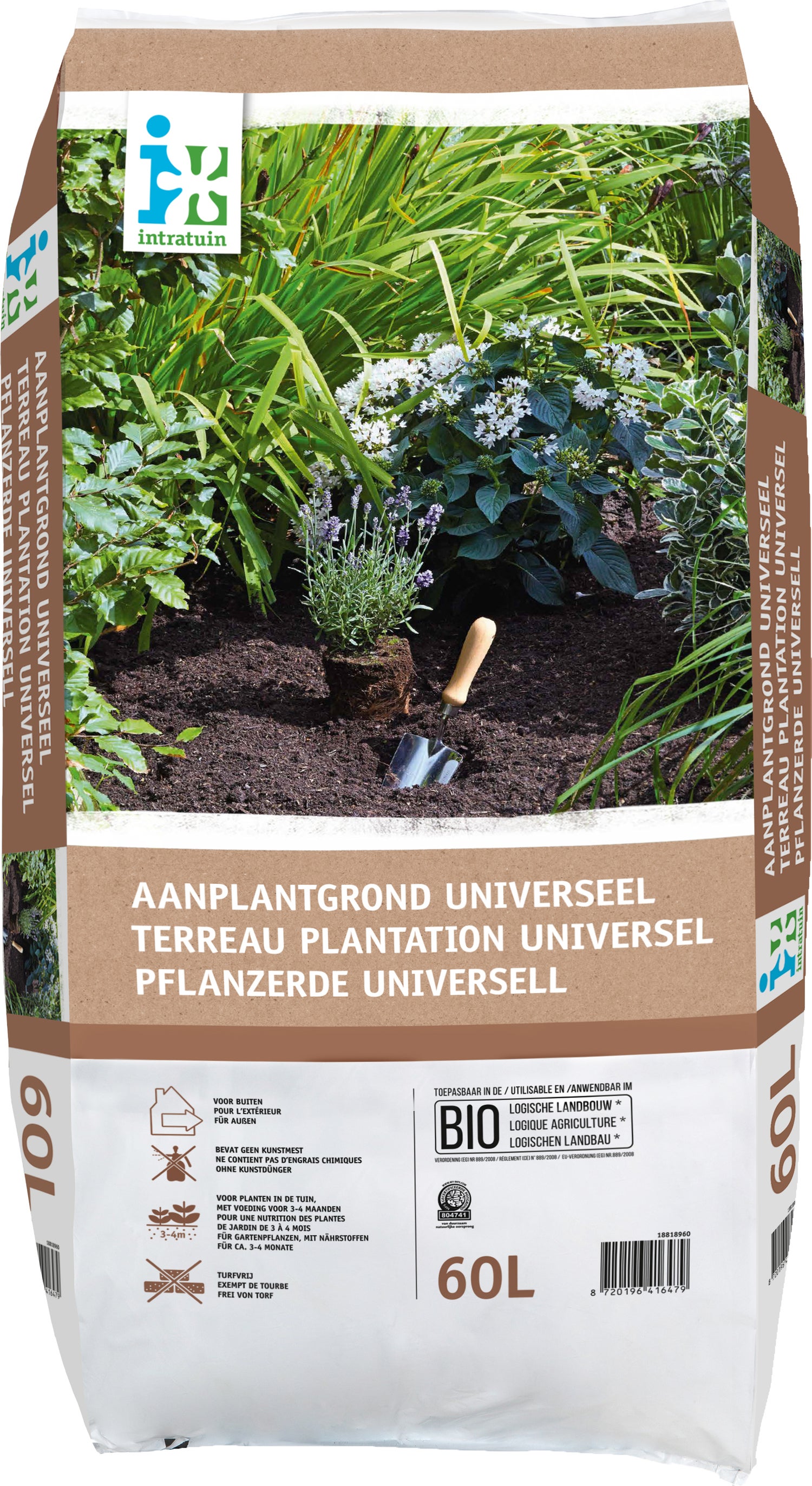 Intratuin aanplantgrond universeel turfvrij Bio 60 L