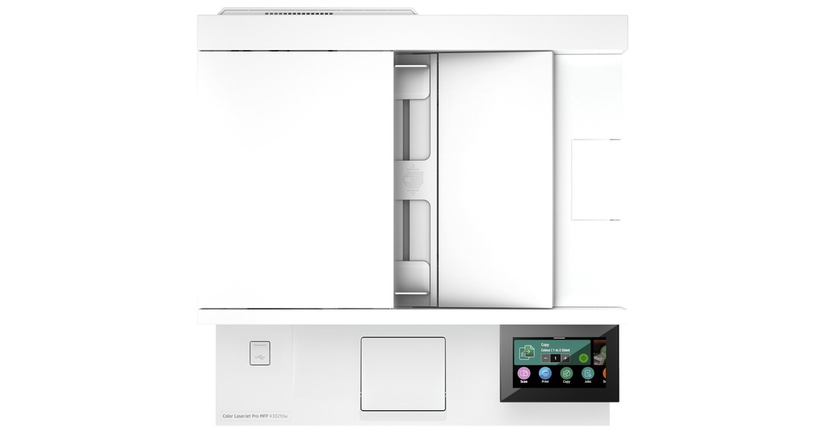 HPColor LaserJet Pro MFP 4302fdw all-in-one kleurenlaserprinter met faxfunctie  (Wit/blauw, Printen, kopiëren, scannen, fax, USB, LAN, WLAN)