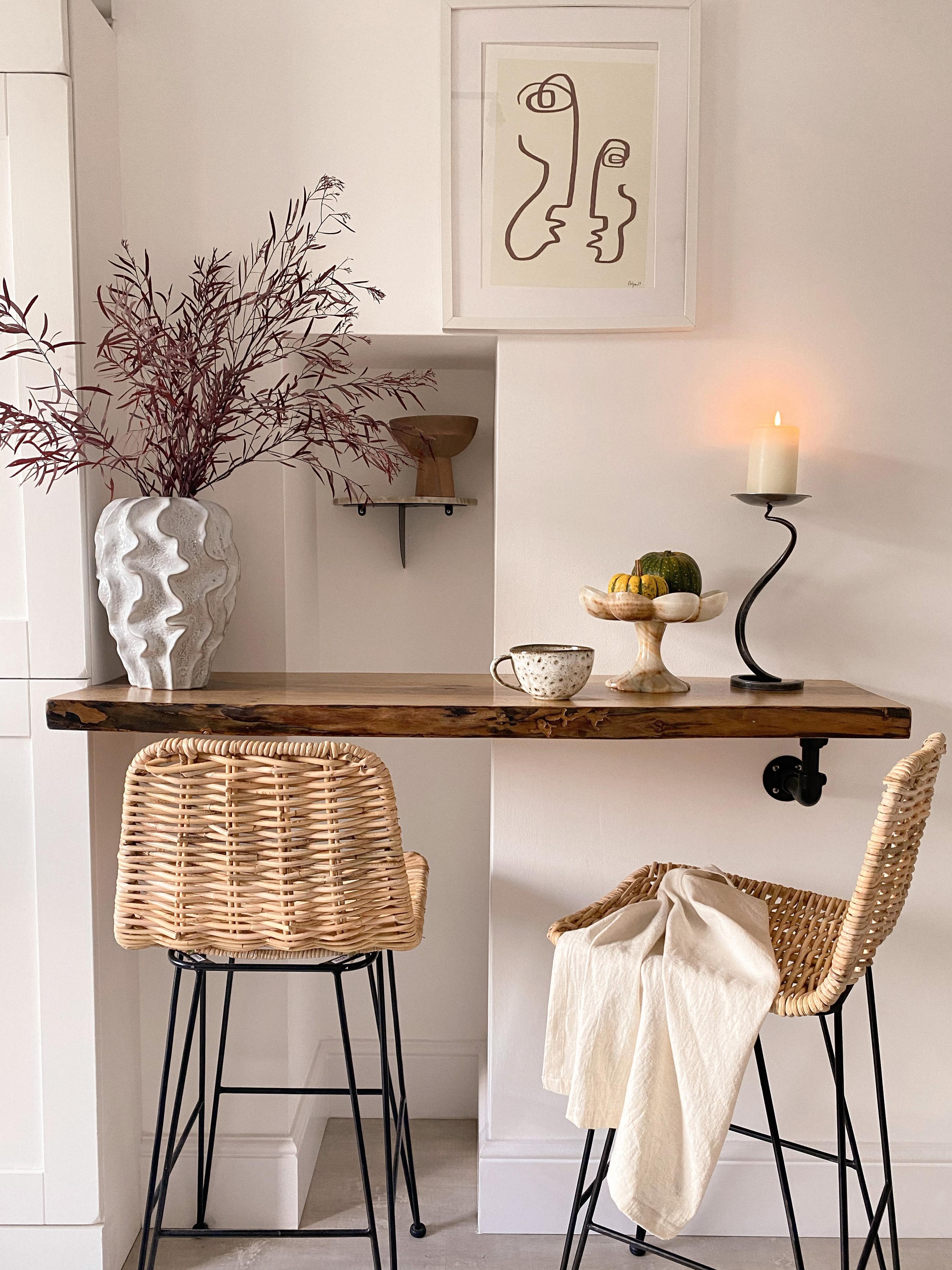 Set van 2 barstoelen CASSITA Rotan Natuurlijk