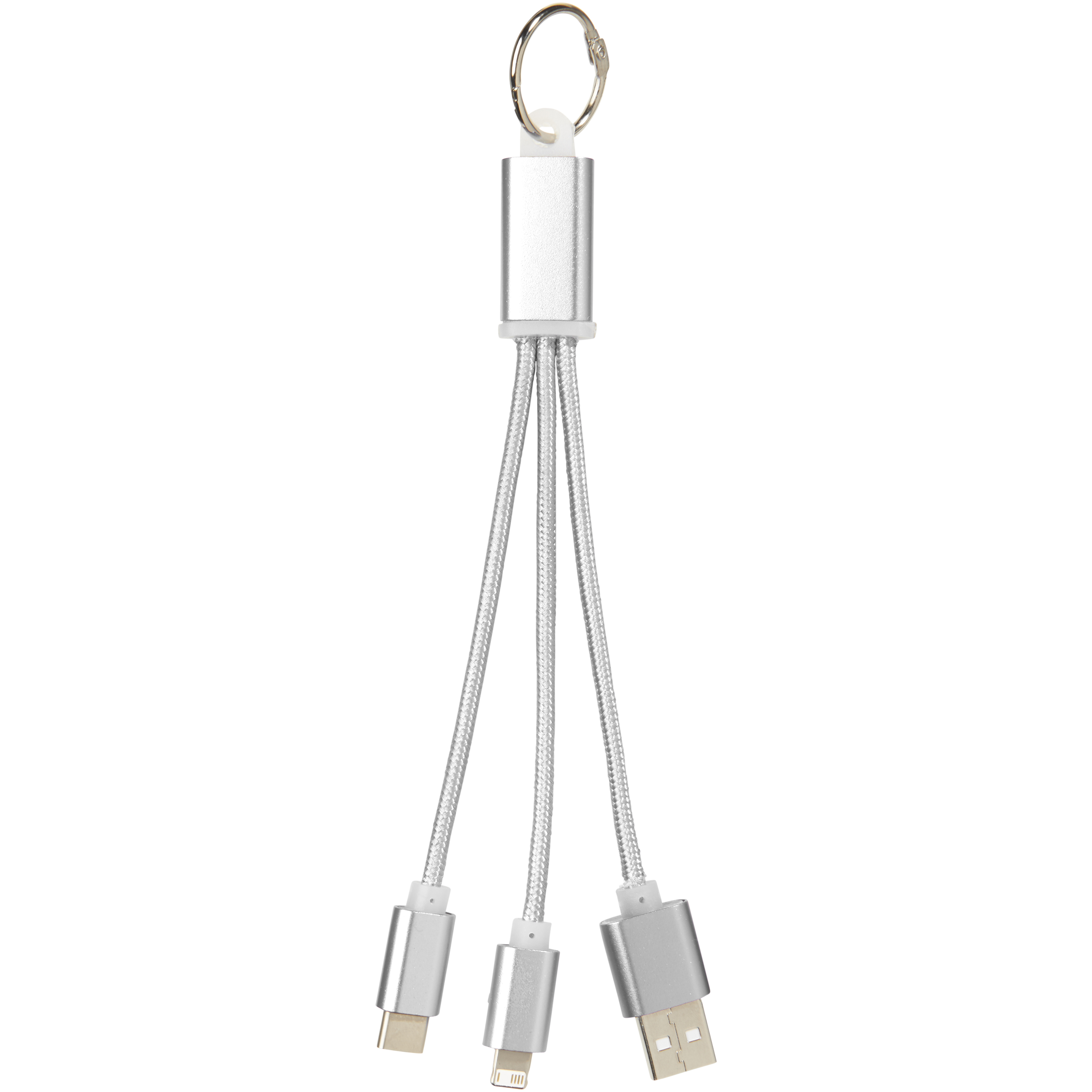 EgotierPro 134961 - Câble de chargement 3-en-1 avec porte-clés Metal