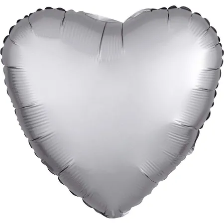 amscan Folienballon Herz Satin Luxe Silber