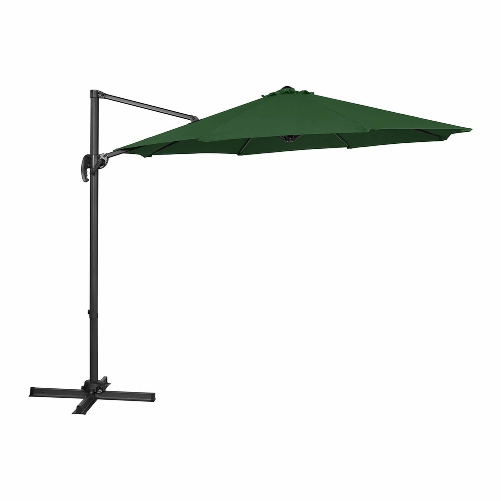 Parasol déporté - vert - rond - diamètre 300 cm - inclinable et pivotant