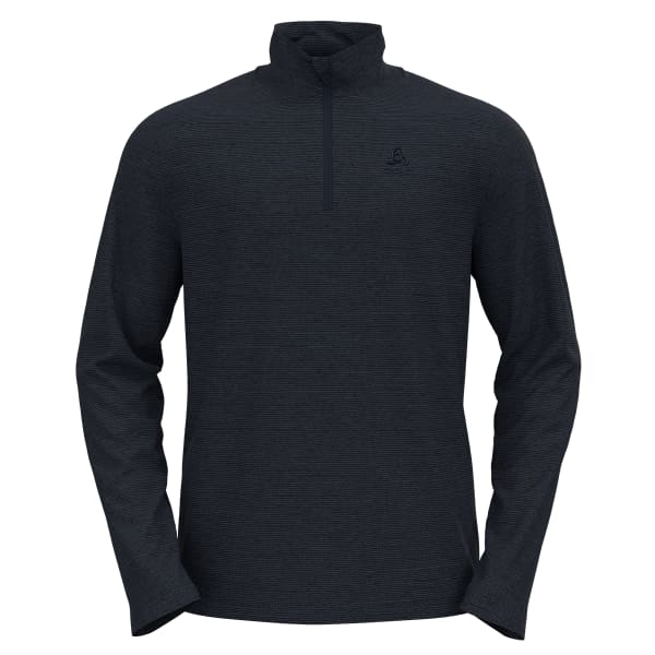 Sweat polaire randonnée ODLO 1/2 ZIP ROY DARK SAPPHIRE-BLACK-STRIPES