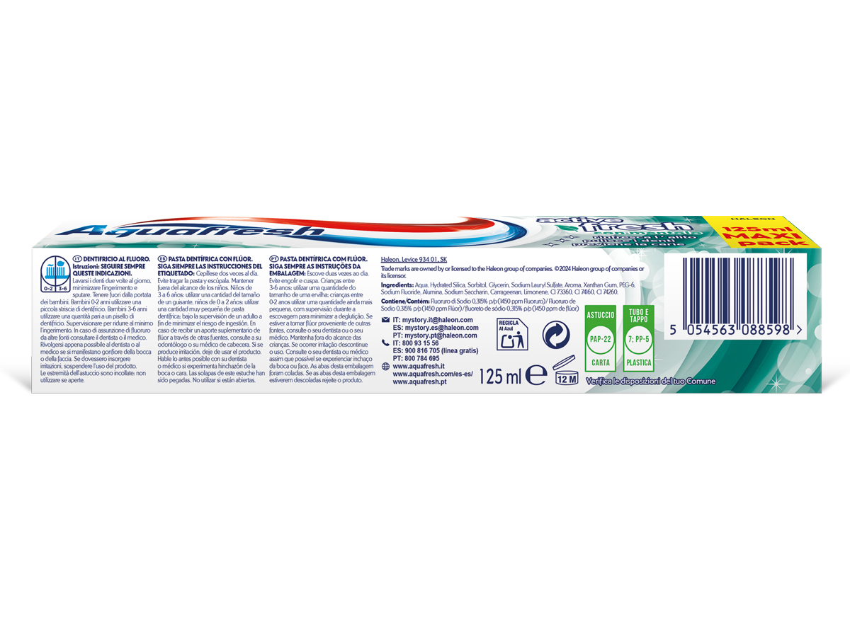 PASTA DE DENTES AQUAFRESH ACTIVE FRESH 125ML