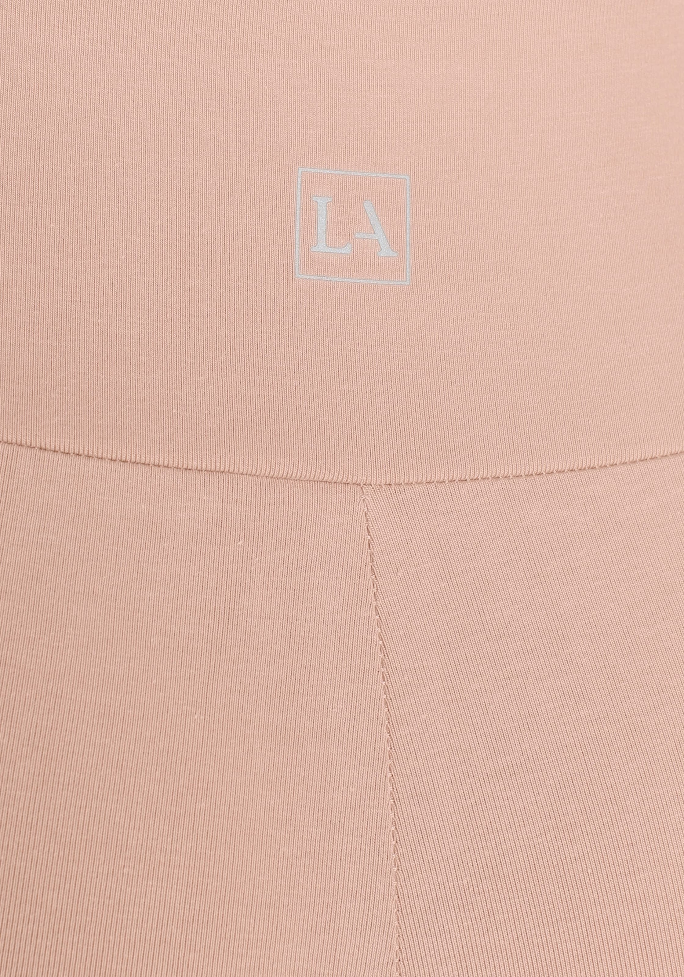LASCANA Shorts  mit breitem Bündchen und Logodruck