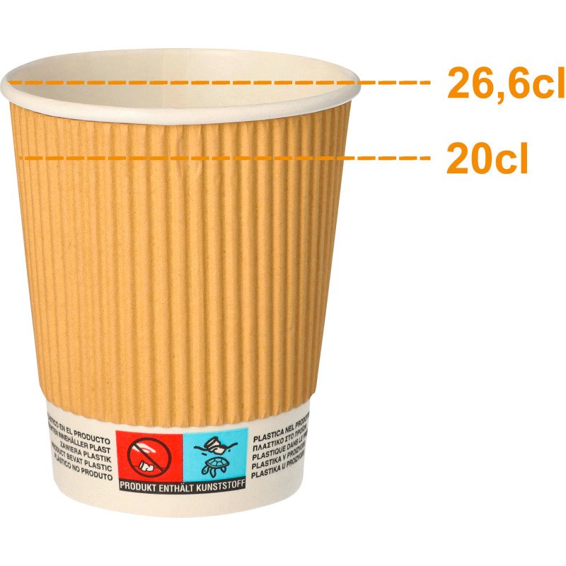 Gobelet en carton Ripple Wall - 20 cl - Lot de 100
