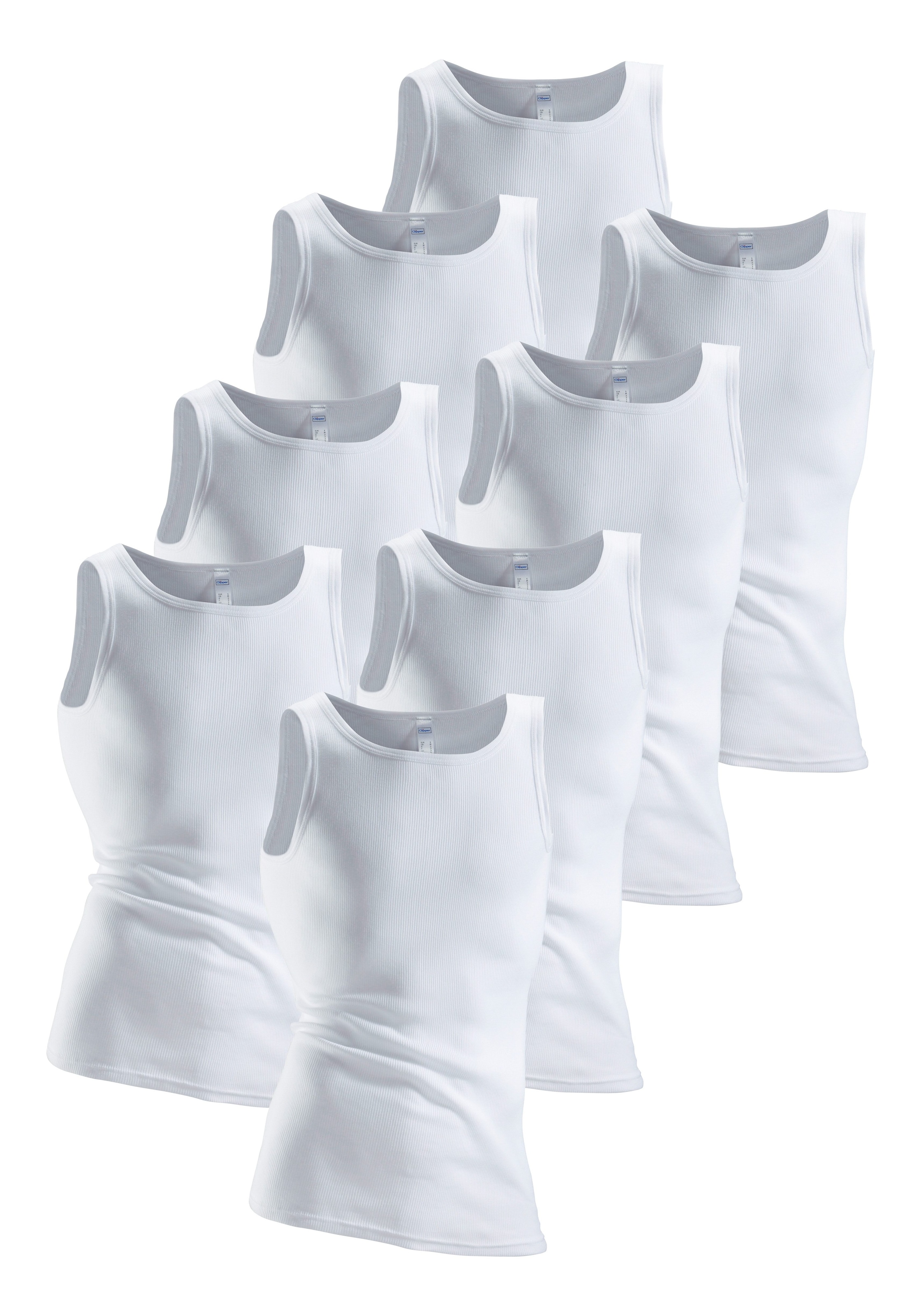 Clipper Unterhemd, 8 Stk. aus Doppelripp, Tanktop, Unterziehshirt