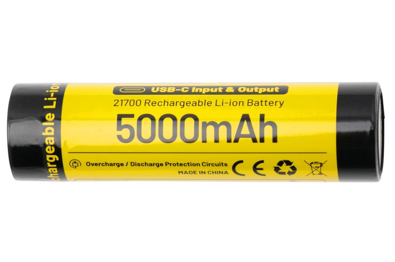 Nitecore NL2150RX 21700 Li-ion accu met usb-c poort, 5000 mAh